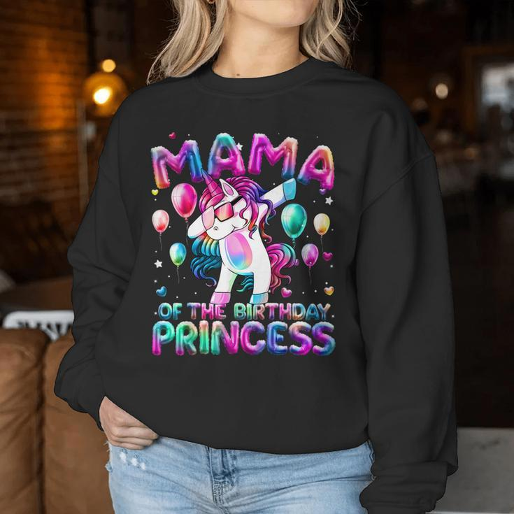Mama Of The Birthday Princess Girl Dabbing Unicorn Mom Women Sweatshirt Personalized Gifts