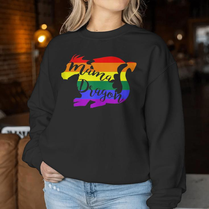 Mama Dragon Rainbow Colored Dragon Graphic Women Sweatshirt Unique Gifts