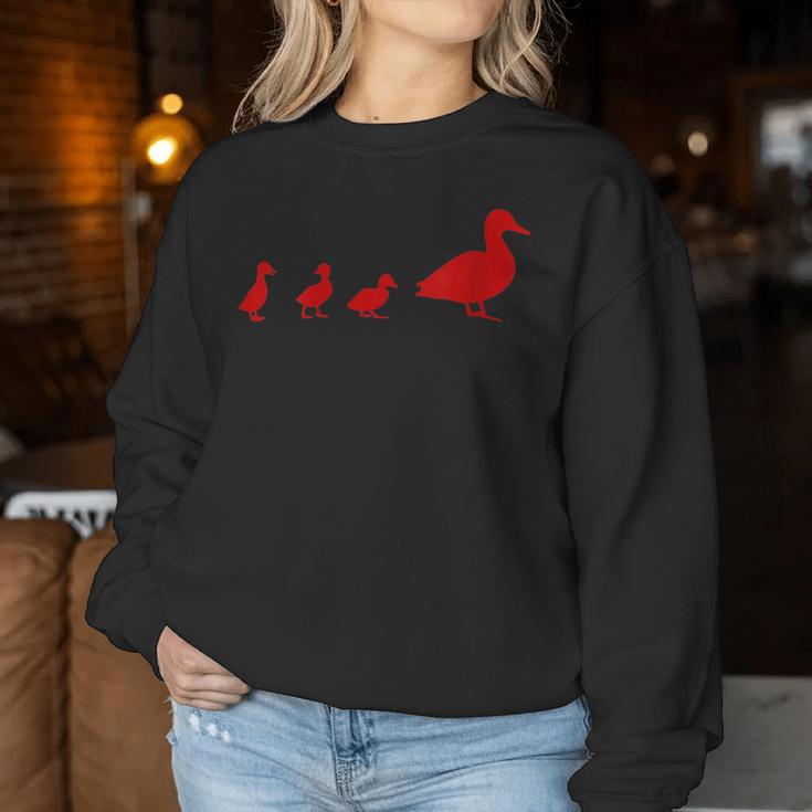 Mama Duck 3 Ducklings Animal Family R Women Sweatshirt Unique Gifts