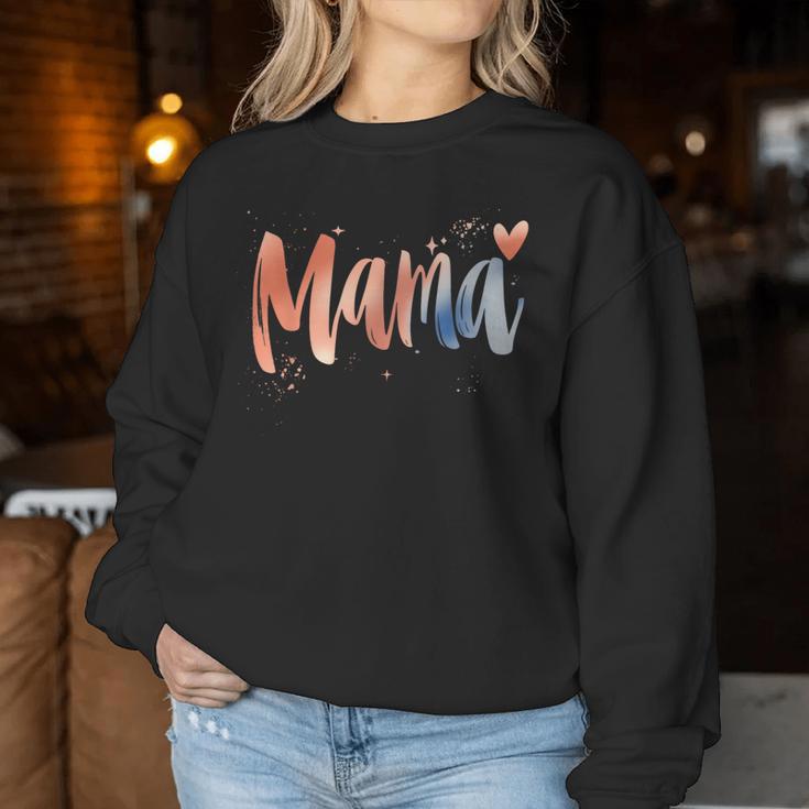 Mama Herz Grafik Mama Mama Leben Muttertag 2024 Damen Sweatshirt Frauen Lustige Geschenke