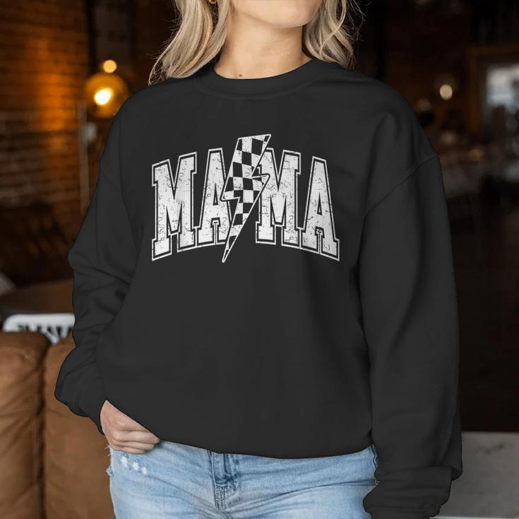 Mama Lightning Bolt Checkered Mother's Day Varsity For Mom Women Sweatshirt Unique Gifts