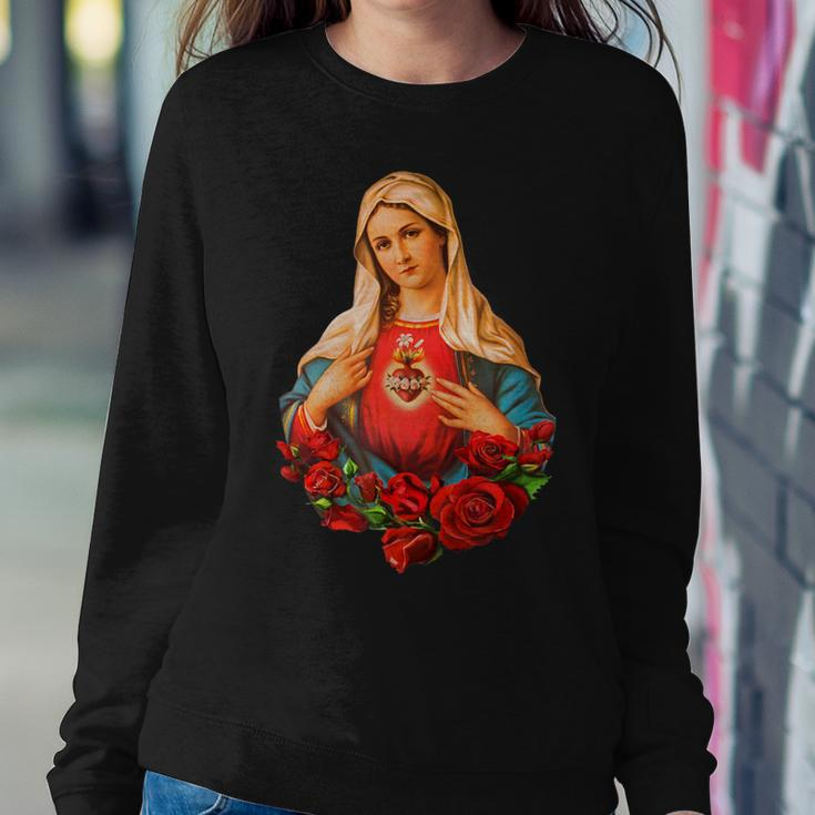 Mary Mother Of God Heart Of Virgin Mary Classic Catholic Women Sweatshirt Personalized Gifts