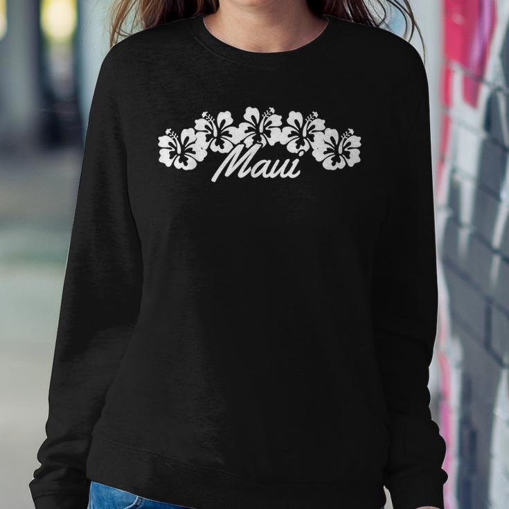 Maui Hawaii Hibiscus Flowers Hawaiian Islands Surfer Women Sweatshirt Unique Gifts