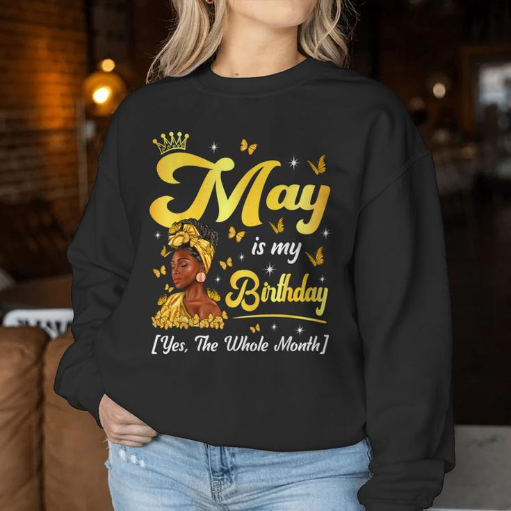 May Is My Birthday African American Woman Birthday Queen Women Sweatshirt Personalized Gifts