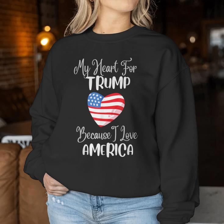 Mein Herz Für Trump Usa-Wahl 2024 Geschenk Für Papa Mama Schwester Bruder Sweatshirt Frauen Lustige Geschenke