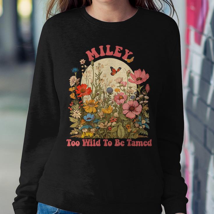 Miley Name Cute Retro Girls Wildflower Miley Name Women Sweatshirt Unique Gifts