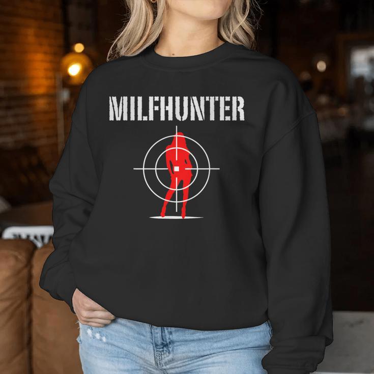 Milfhunter I Sexy Hot Mum Mom Checker Motif Sweatshirt Frauen Lustige Geschenke