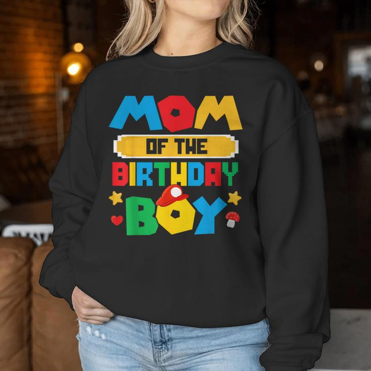 Mom Of The Birthday Boy Game Gaming Mom And Dad Family Women Sweatshirt Funny Gifts