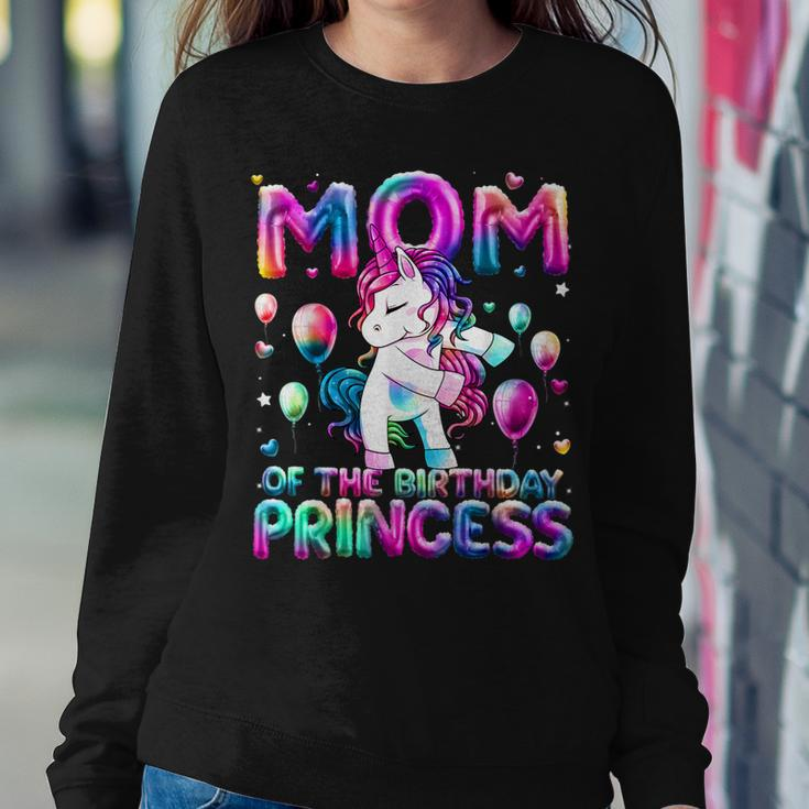 Mom Of The Birthday Princess Girl Flossing Unicorn Mommy Women Sweatshirt Personalized Gifts