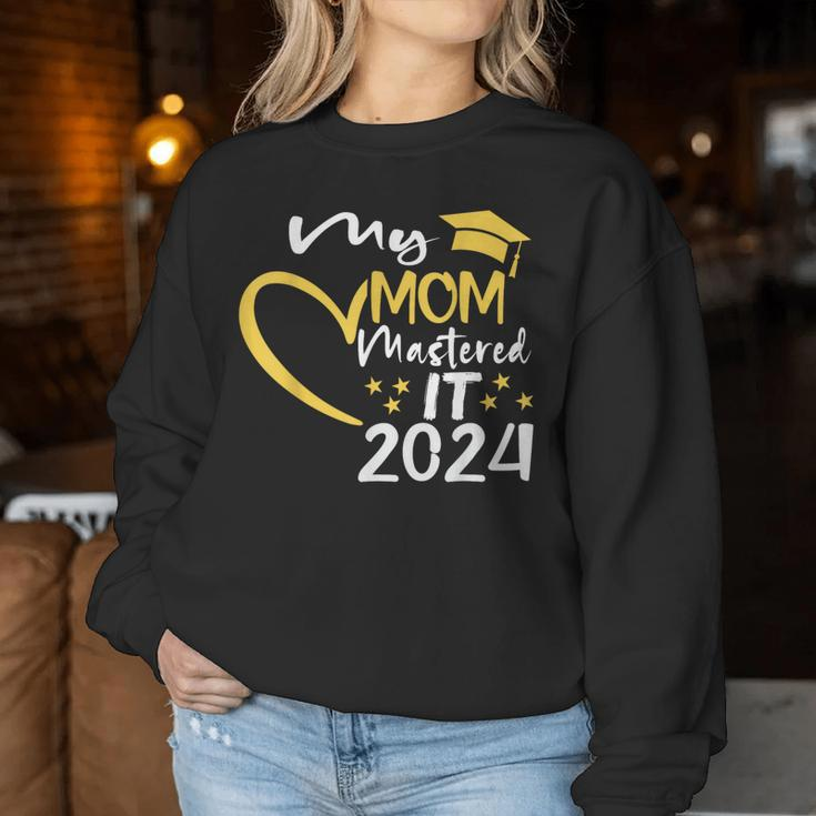 My Mom Mastered It Class Of 2024 Masters Graduation Women Sweatshirt Unique Gifts
