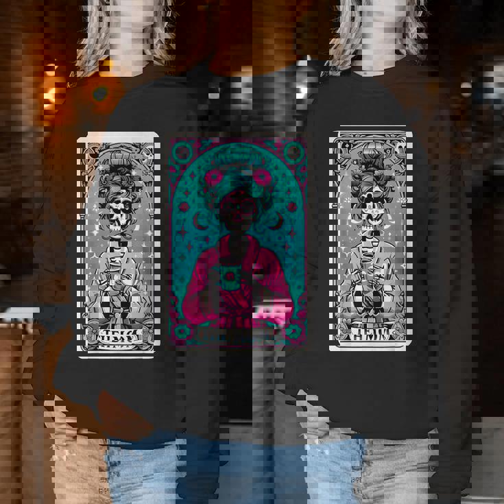 The Mom Tarot Card Skeleton Witch Mom Skull Mama Women Sweatshirt Unique Gifts