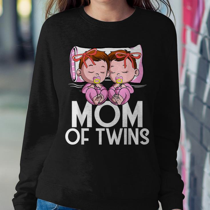 Mom Of Twins Girls Announcement Mother Of Twin Daughters Women Sweatshirt Unique Gifts