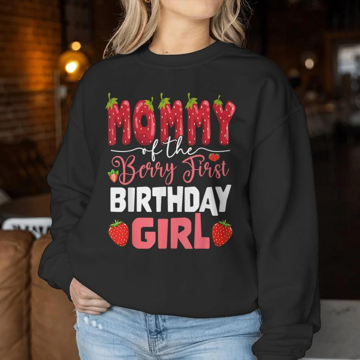 Mommy Of The Berry First Birthday Of Girl Strawberry Mom Women Sweatshirt Personalized Gifts