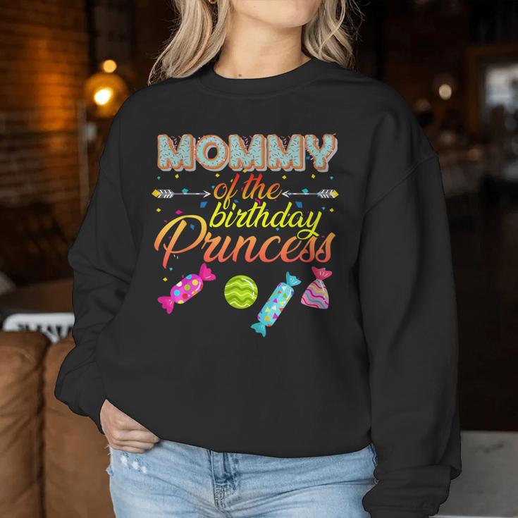 Mommy Of The Birthday Princess Bday Girl Family Donut Candy Women Sweatshirt Unique Gifts