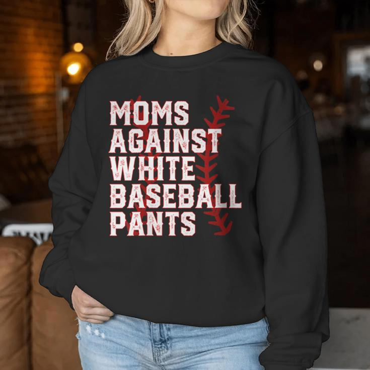 Moms Against White Baseball Pants Baseball Mama Women Sweatshirt Unique Gifts