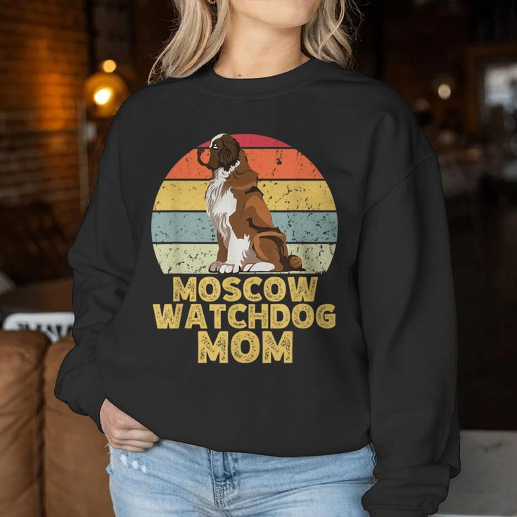 Moscow Watchdog Dog Mom Retro Style Dogs Lover Owner Women Sweatshirt Unique Gifts
