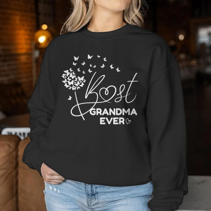 For Grandma Best Grandma Ever Butterfly Women Sweatshirt Funny Gifts