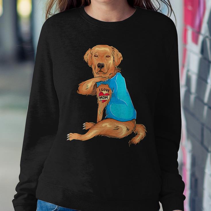 Mother's Day Tattoo I Love Mom Golden Retriever Tattooed Women Sweatshirt Unique Gifts