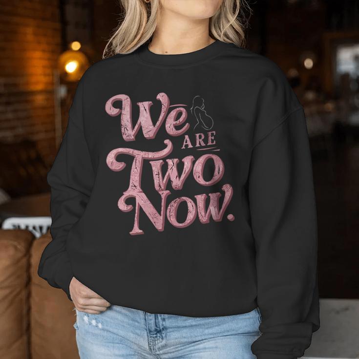 Mother's Day We Are Two Now Pregnancy Announcement Vintage Women Sweatshirt Unique Gifts