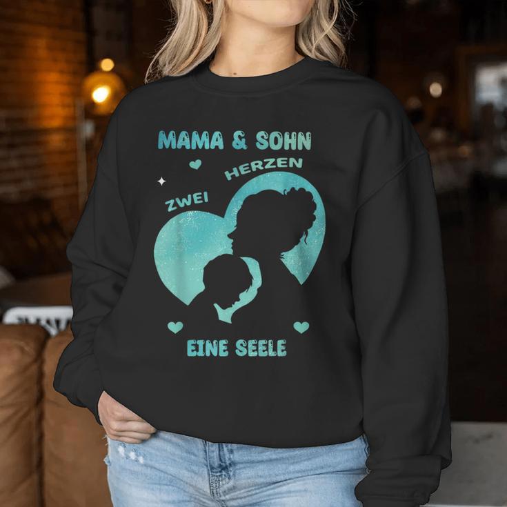 Mum Und Son Zwei Herzen Eine Seele Sweatshirt Frauen Lustige Geschenke