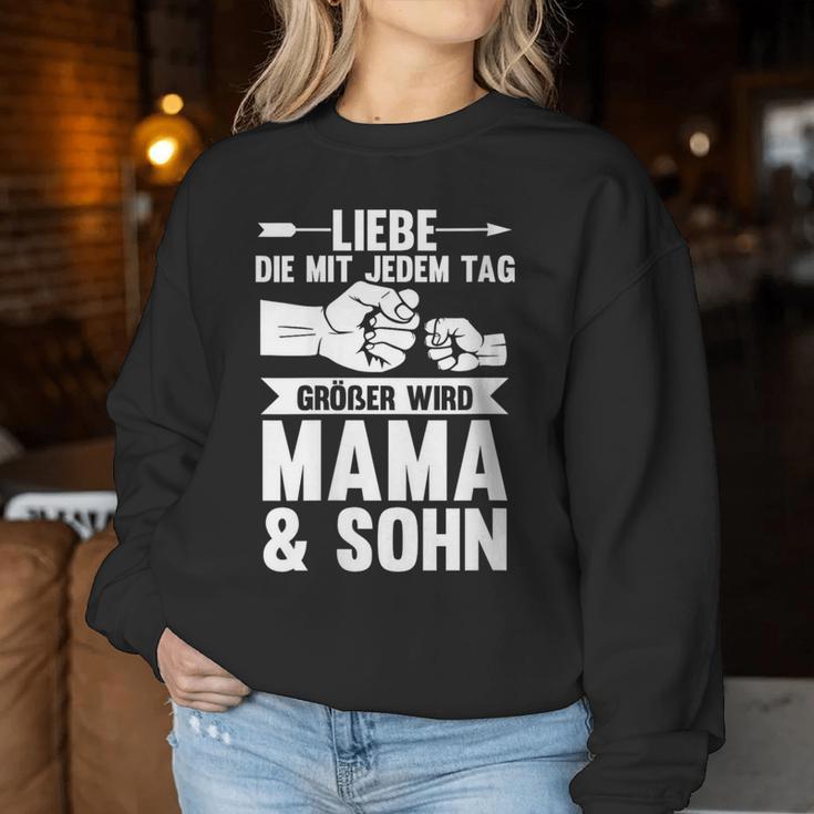 Mutter Muttertag Mama Und Sohn Mit-Ausschnitt Sweatshirt Frauen Lustige Geschenke