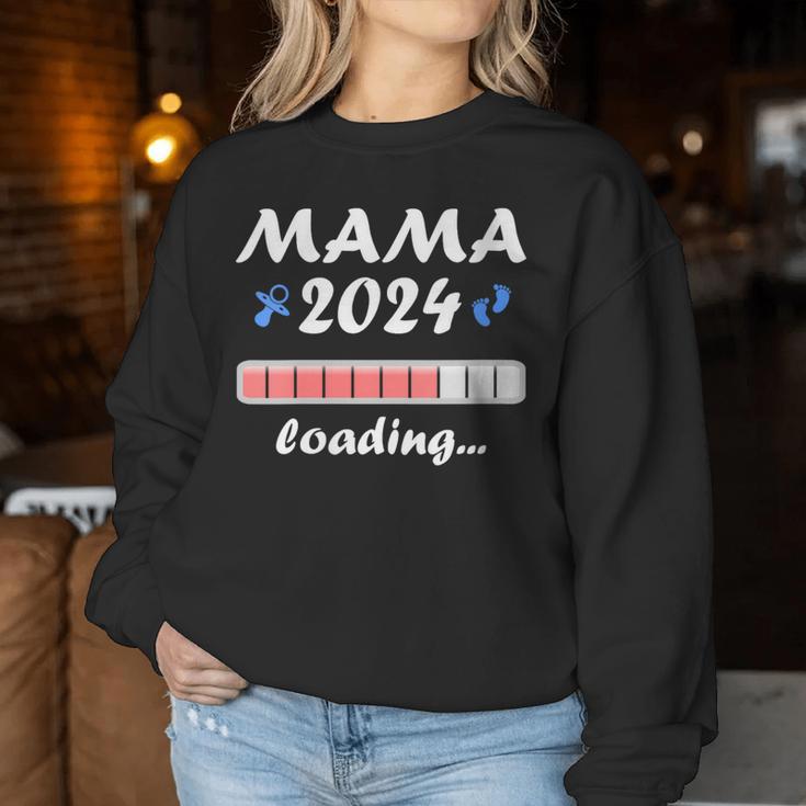 Mutter Werden Bekanntgabe Schwangerschaft Frau Mama 2024 Mit-Ausschnitt Sweatshirt Frauen Lustige Geschenke