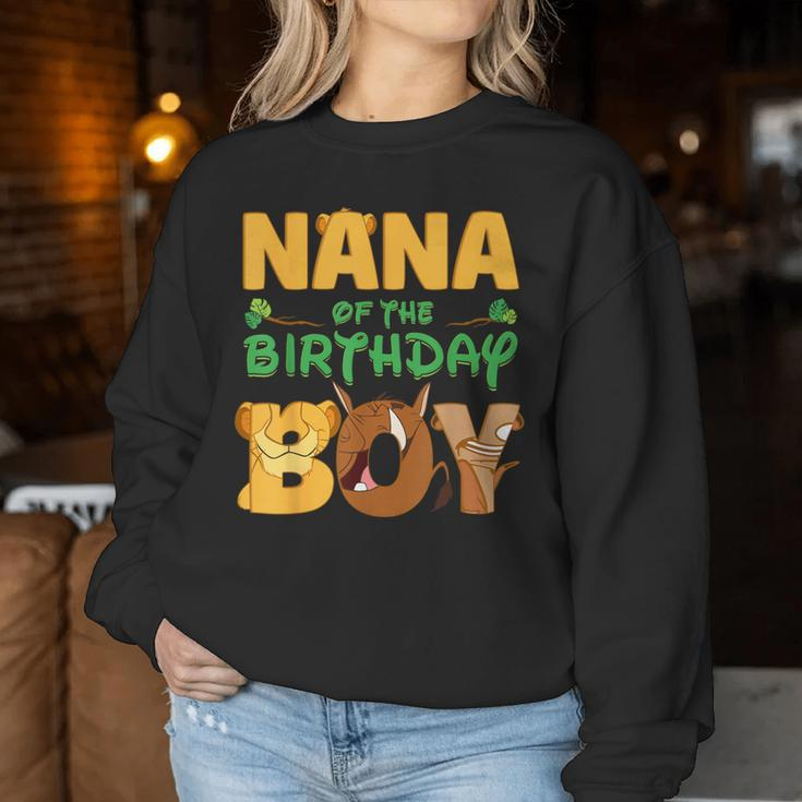 Nana Of The Birthday Boy Lion Family Matching Women Sweatshirt Unique Gifts