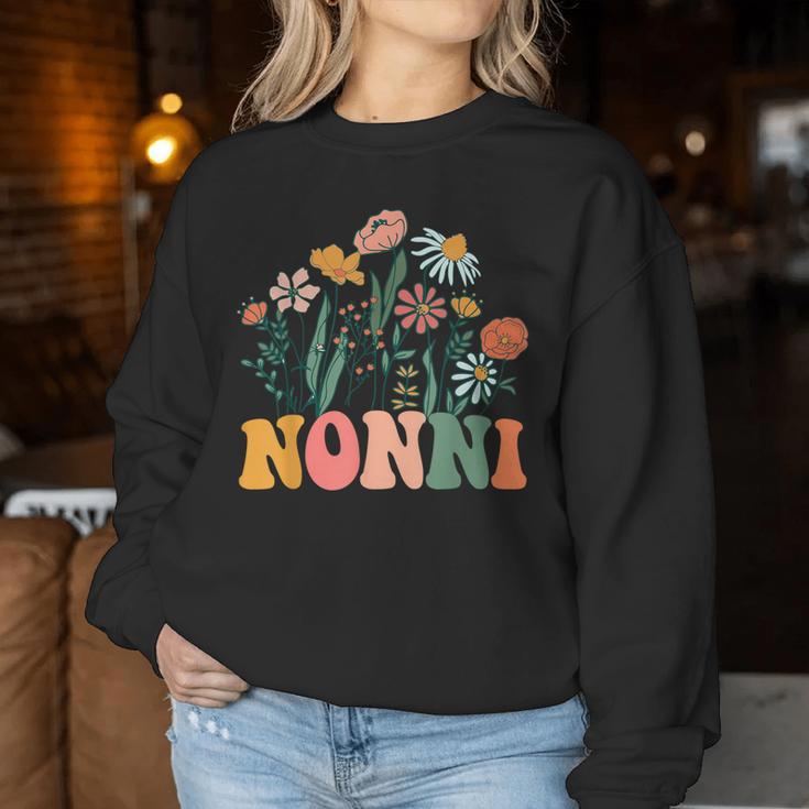 New Nonni Wildflower First Birthday & Baby Shower Women Sweatshirt Unique Gifts