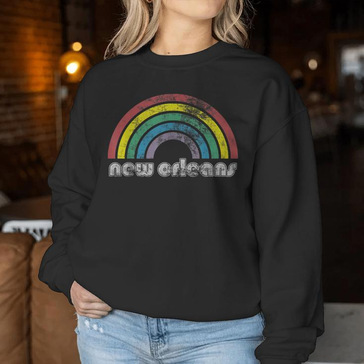 New Orleans Rainbow 70'S 80'S Style Retro Gay Pride Women Sweatshirt Unique Gifts