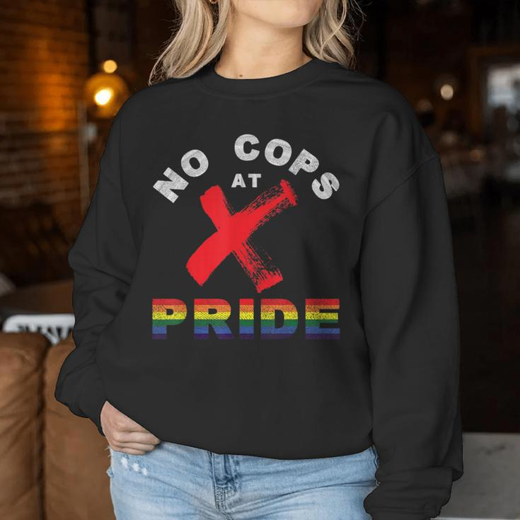 No Cops At Pride Gay Rainbow Pride Flag Lgbtq Ally Awareness Women Sweatshirt Unique Gifts
