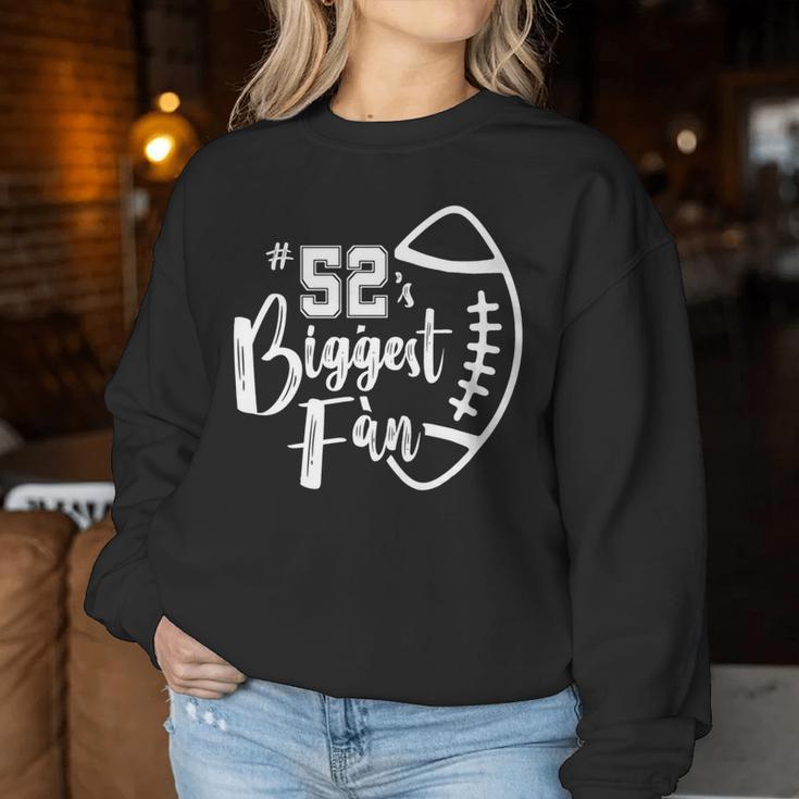 Nummer 52'S Größte Fan Fußball Spieler Mama Papa Familie Sweatshirt Frauen Lustige Geschenke