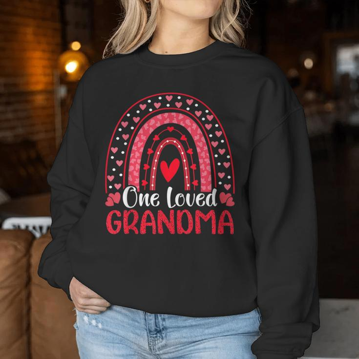 One Loved Grandma Rainbow Cute Valentine Day Women Sweatshirt Unique Gifts
