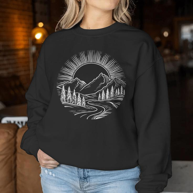 Outdoors Nature Cool Hiking Camping Summer Graphic Women Sweatshirt Funny Gifts