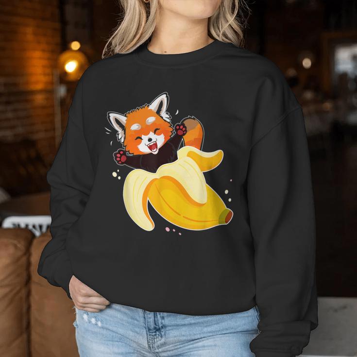 Panda Pajamas Red Panda In Banana Panda Bear Fruit Addicts Women Sweatshirt Unique Gifts