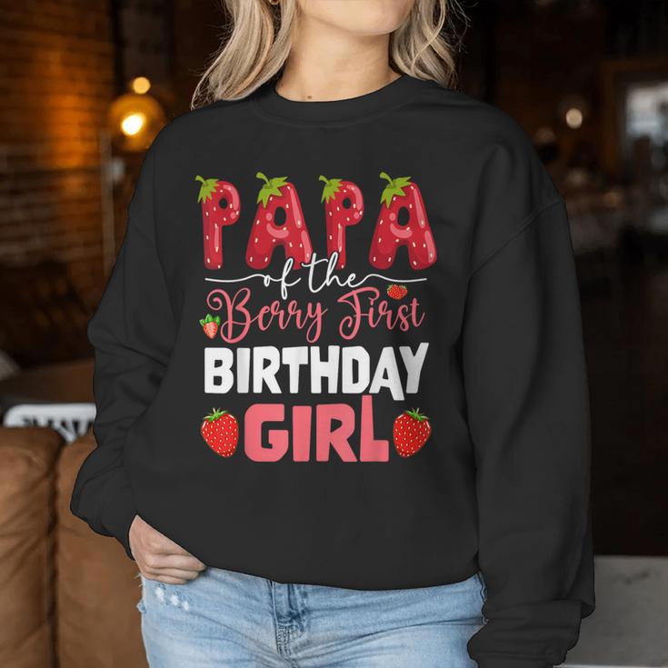 Papa Of The Berry Erster Geburtstag Des Mädchens Strawberry Dad Sweatshirt Frauen Lustige Geschenke