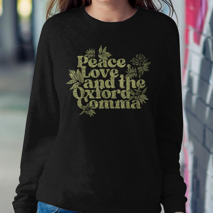 Peace Love And The Oxford Comma Women Women Sweatshirt Unique Gifts