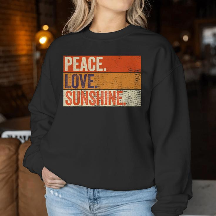 Peace Love Sunshine Mother Father Sun Lover Vintage Women Sweatshirt Unique Gifts