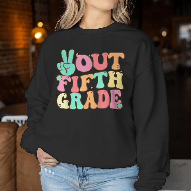 Peace Sign Out Fifth Grade Last Day School 5Th Graduation Women Sweatshirt Unique Gifts