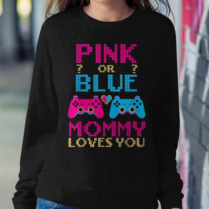 Pink Or Blue Gender Reveal Video Game Mom Gamer Mother Baby Women Sweatshirt Unique Gifts