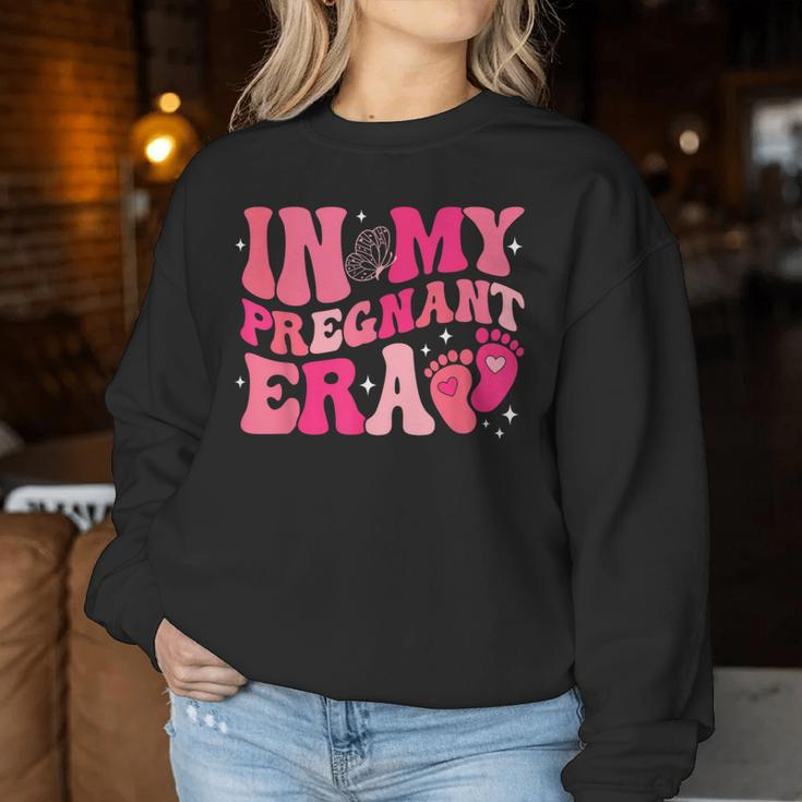 In My Pregnant Era Pregnancy New Mom Groovy Mother's Day Women Sweatshirt Personalized Gifts