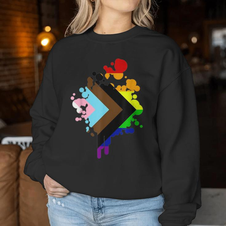 Progress Pride Rainbow Flag For Inclusivity Women Sweatshirt Unique Gifts