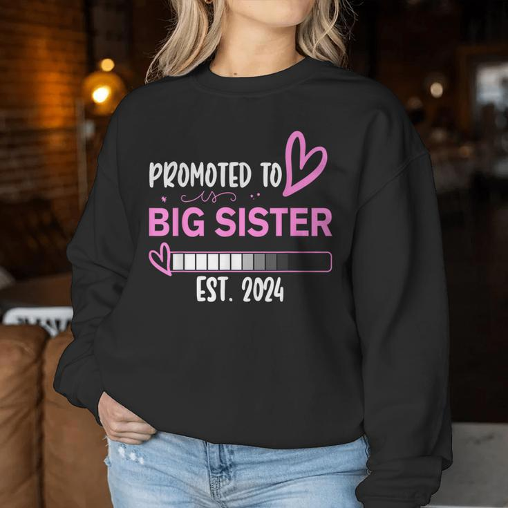 Promoted To Big Sister 2024 First Time Big Sister New Women Sweatshirt Funny Gifts