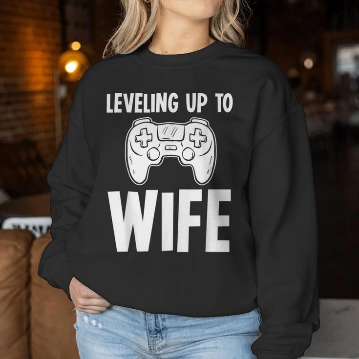 Promoted Bride Leveling Up To Wife GamingWomen Sweatshirt Unique Gifts