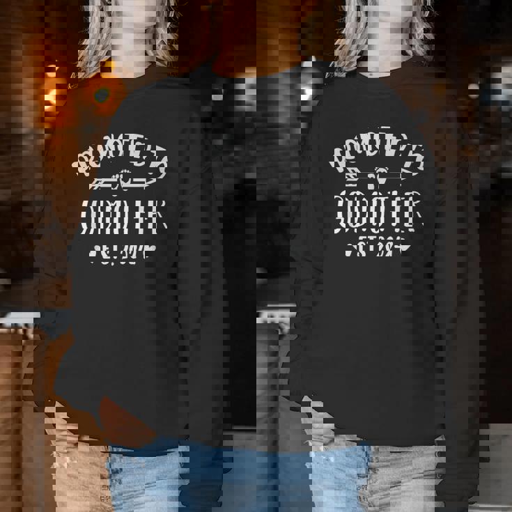 Promoted To Godmother Est 2024 Future Godmother 2024 Women Women Sweatshirt Personalized Gifts