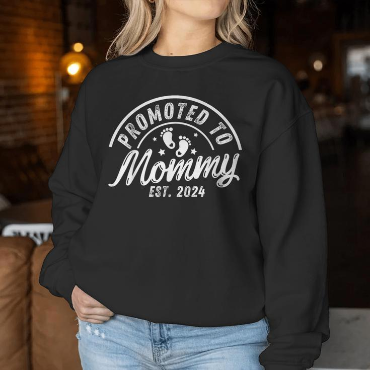 Promoted To Mommy Est 2024 New Mom First Mommy Women Sweatshirt Personalized Gifts