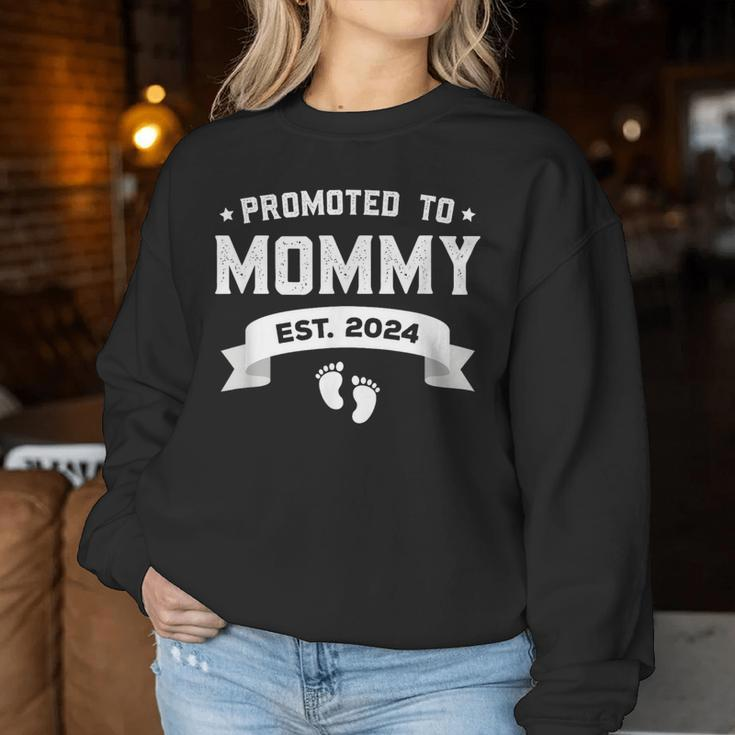 Promoted To Mommy Est 2024 New Mom First Mommy Women Sweatshirt Funny Gifts