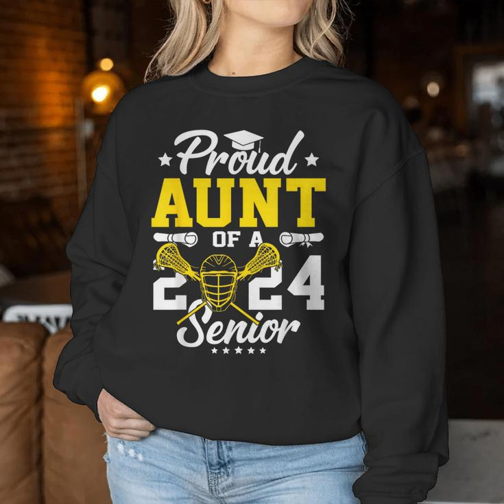 Proud Aunt Of A 2024 Senior Lacrosse Graduate Women Sweatshirt Unique Gifts
