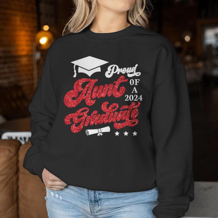 Proud Aunt Of A Class Of 2024 Graduate Graduation 2024 Women Sweatshirt Unique Gifts