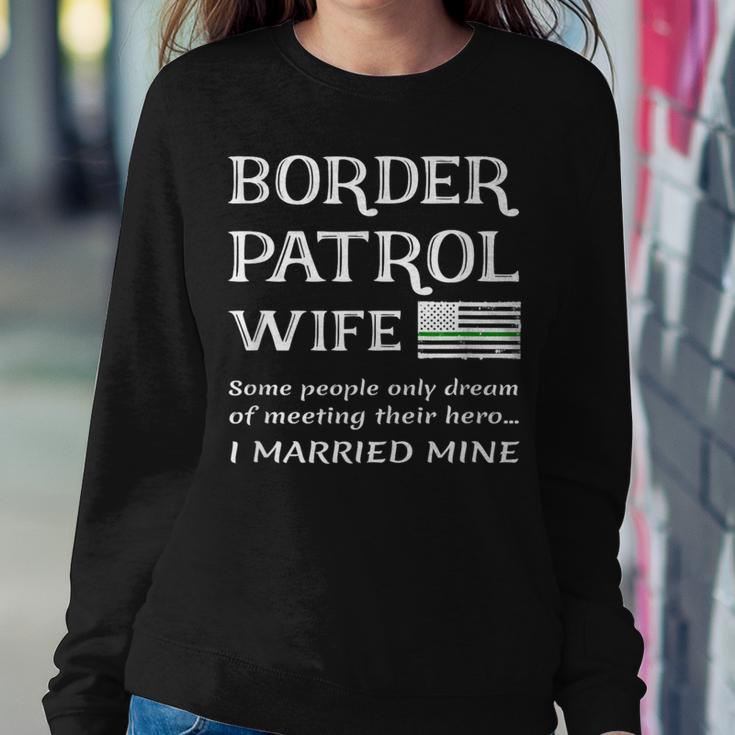 Proud Border Patrol Agent Wife Thin Green Line Us Flag Wives Women Sweatshirt Unique Gifts