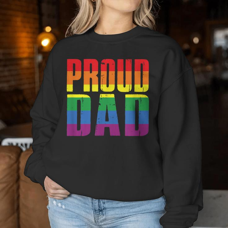 Proud Dad Lgbt Rainbow Gay Pride Father's Day Women Sweatshirt Unique Gifts